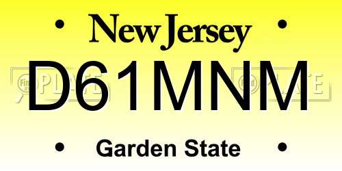 D61MNM New Jersey License Plate