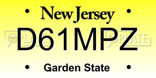 D61MPZ New Jersey License Plate