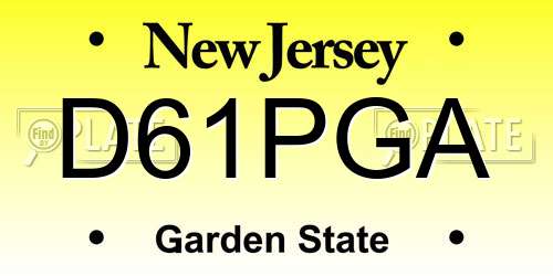 D61PGA New Jersey License Plate