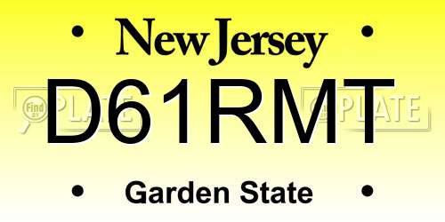 D61RMT New Jersey License Plate