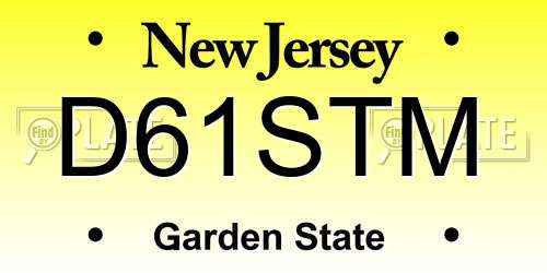 D61STM New Jersey License Plate