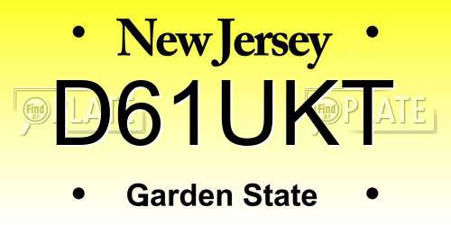 D61UKT New Jersey License Plate