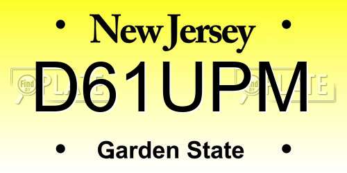 D61UPM New Jersey License Plate