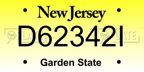 D62342I New Jersey License Plate