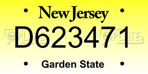 D623471 New Jersey License Plate
