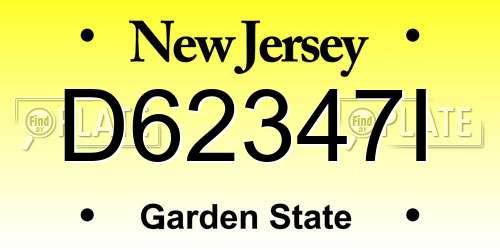 D62347I New Jersey License Plate