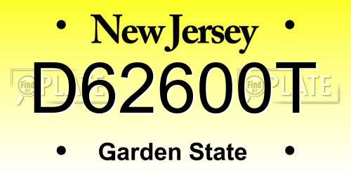 D62600T New Jersey License Plate