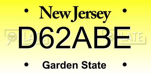 D62ABE New Jersey License Plate