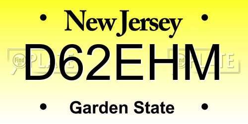 D62EHM New Jersey License Plate