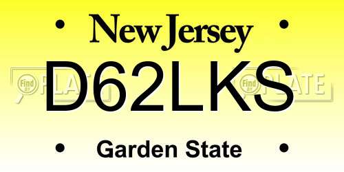 D62LKS New Jersey License Plate