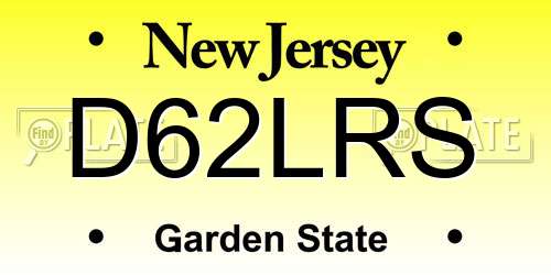 D62LRS New Jersey License Plate