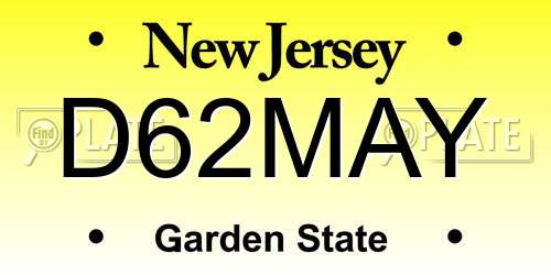 D62MAY New Jersey License Plate