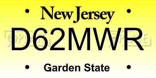 D62MWR New Jersey License Plate