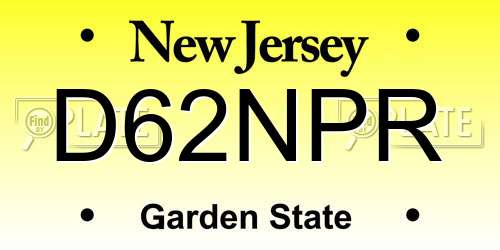 D62NPR New Jersey License Plate