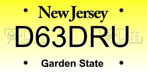 D63DRU New Jersey License Plate
