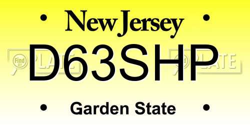 D63SHP New Jersey License Plate