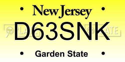 D63SNK New Jersey License Plate