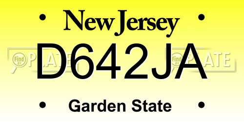 D642JA New Jersey License Plate