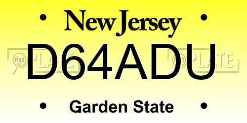 D64ADU New Jersey License Plate