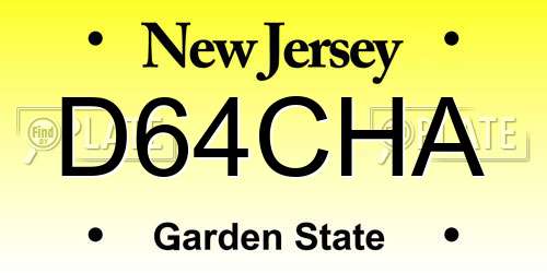 D64CHA New Jersey License Plate
