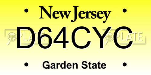 D64CYC New Jersey License Plate