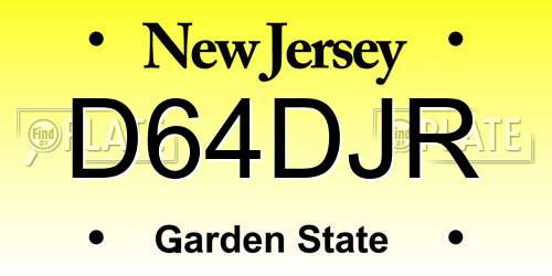 D64DJR New Jersey License Plate