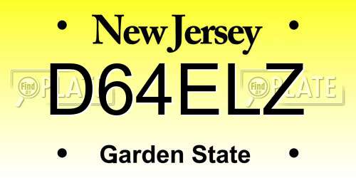 D64ELZ New Jersey License Plate