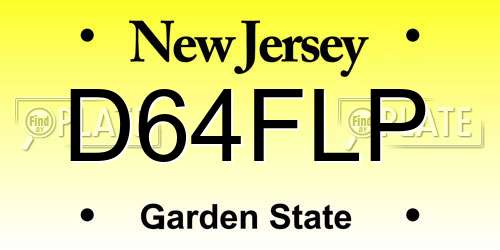 D64FLP New Jersey License Plate