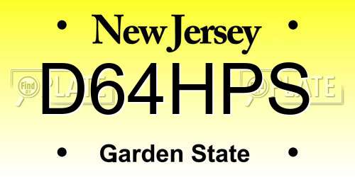 D64HPS New Jersey License Plate
