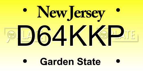D64KKP New Jersey License Plate