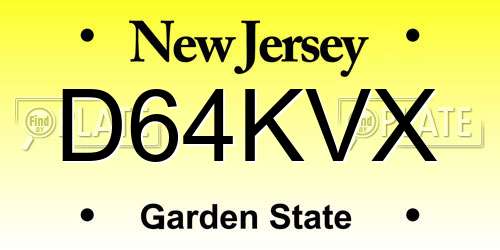 D64KVX New Jersey License Plate