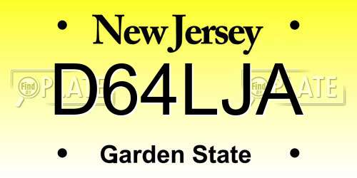 D64LJA New Jersey License Plate