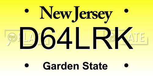 D64LRK New Jersey License Plate