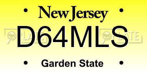 D64MLS New Jersey License Plate