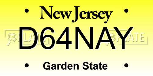 D64NAY New Jersey License Plate