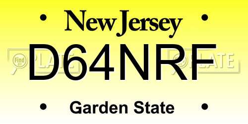 D64NRF New Jersey License Plate