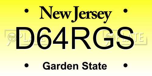D64RGS New Jersey License Plate