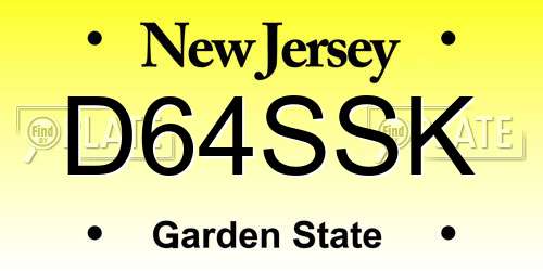 D64SSK New Jersey License Plate