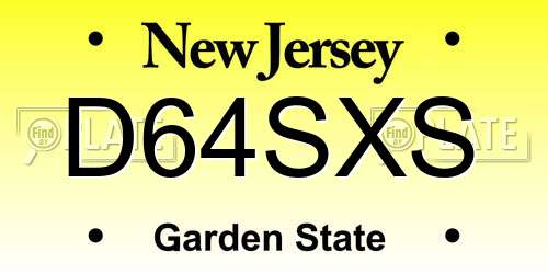 D64SXS New Jersey License Plate