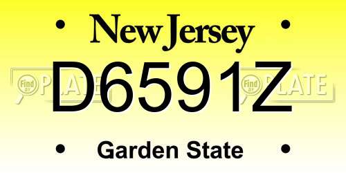 D6591Z New Jersey License Plate