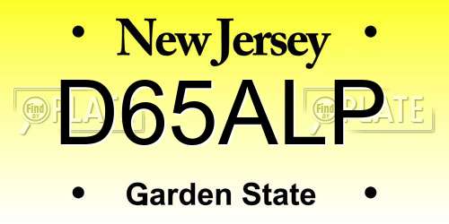 D65ALP New Jersey License Plate