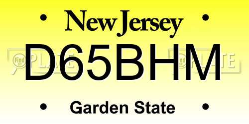 D65BHM New Jersey License Plate