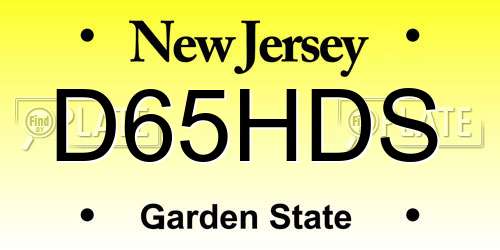 D65HDS New Jersey License Plate