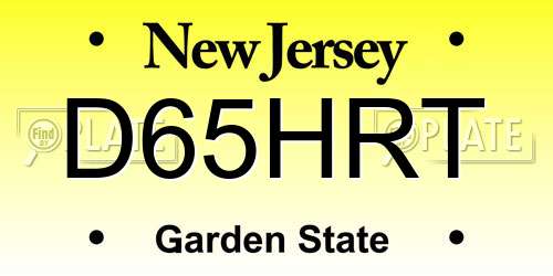 D65HRT New Jersey License Plate