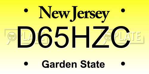 D65HZC New Jersey License Plate