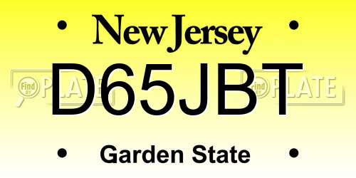 D65JBT New Jersey License Plate