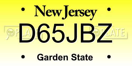 D65JBZ New Jersey License Plate