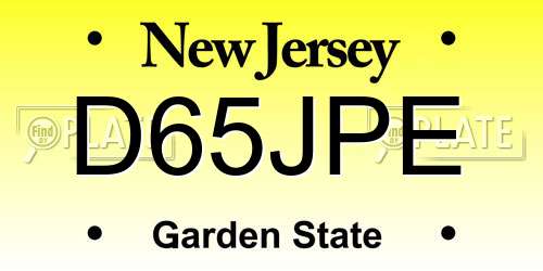 D65JPE New Jersey License Plate