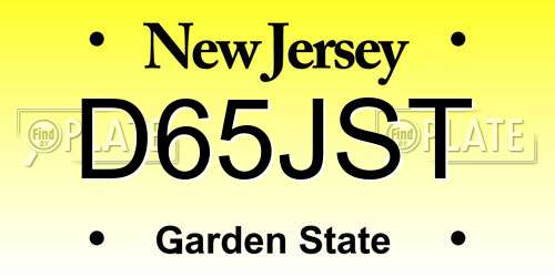 D65JST New Jersey License Plate