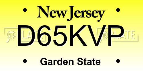 D65KVP New Jersey License Plate